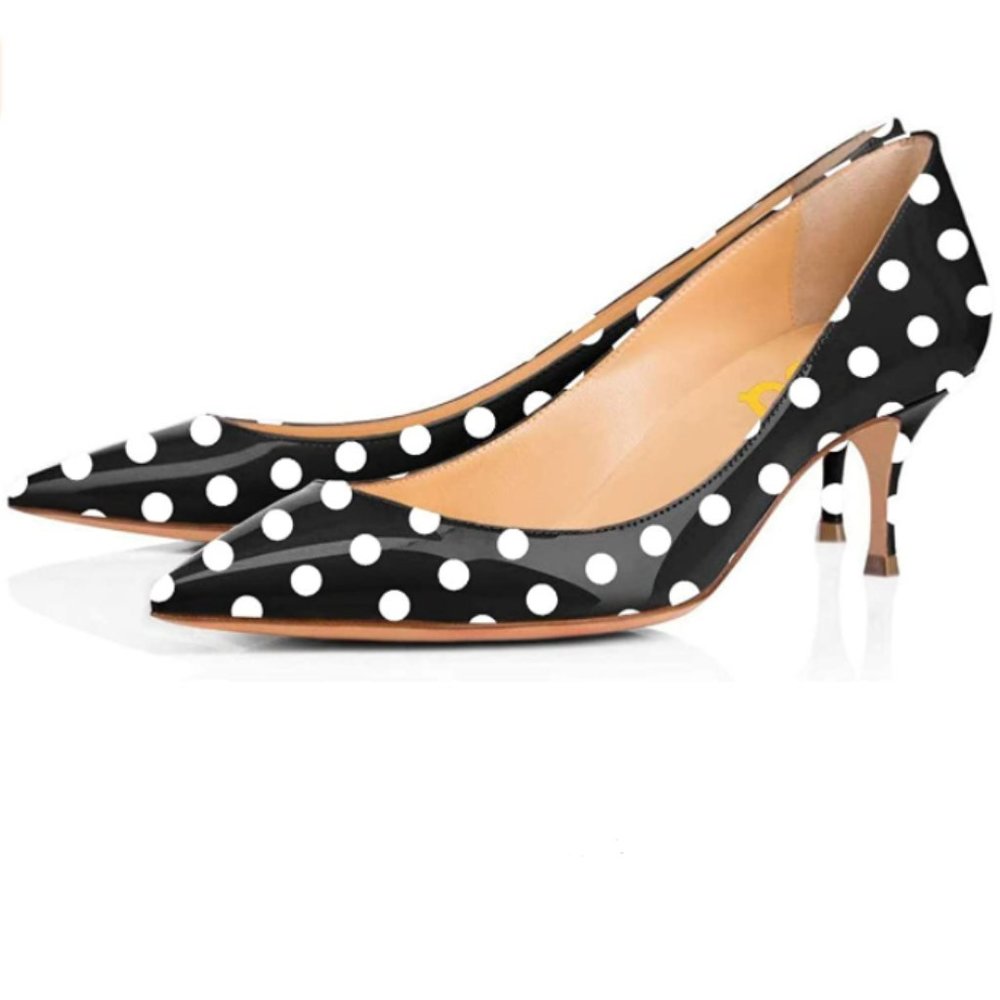 FSJ  Kitten Heels Pointy Closed Toe Shoe